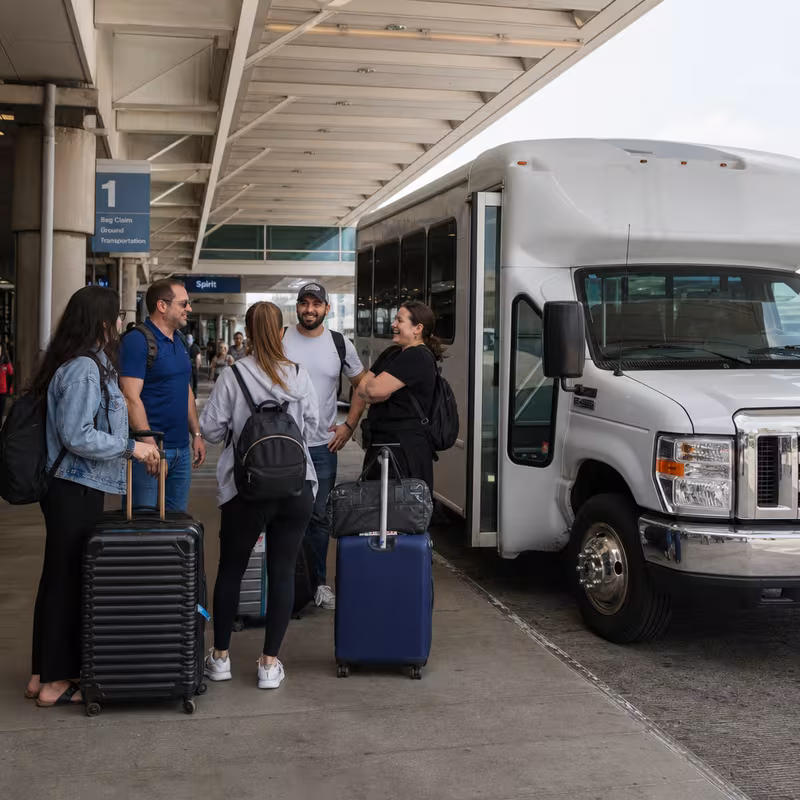 Black Mercedes Sprinter van staged for an New Orleans Airport Transportation group