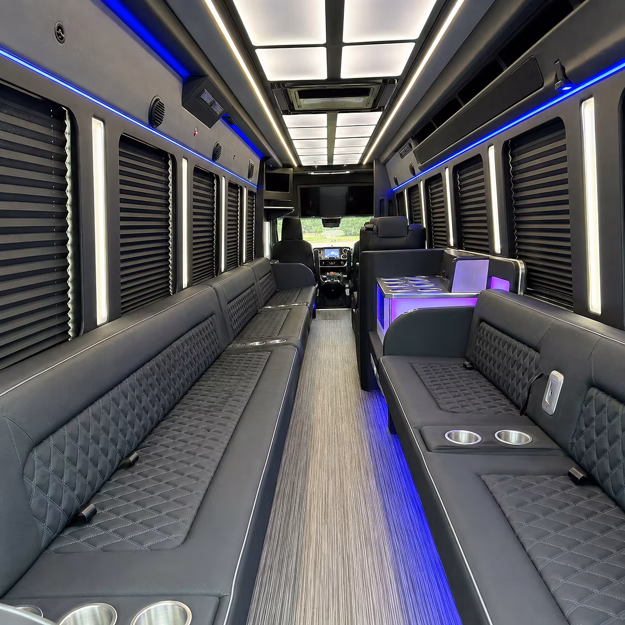 New Orleans Sporting Event Transportation party bus interior