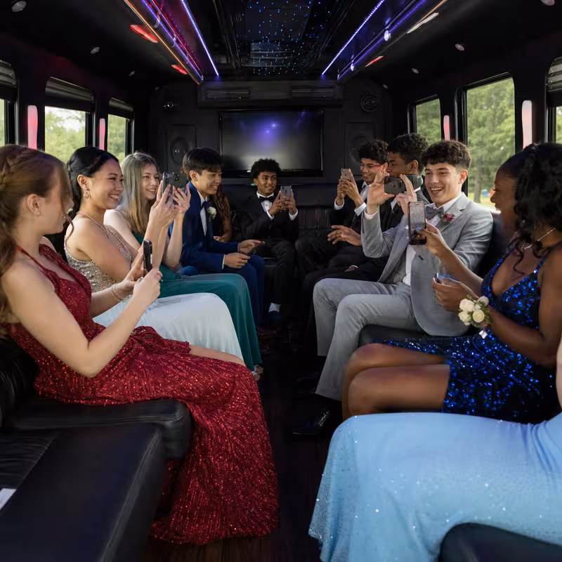 Black Mercedes Sprinter van staged for an New Orleans Prom & Homecoming Transportation group