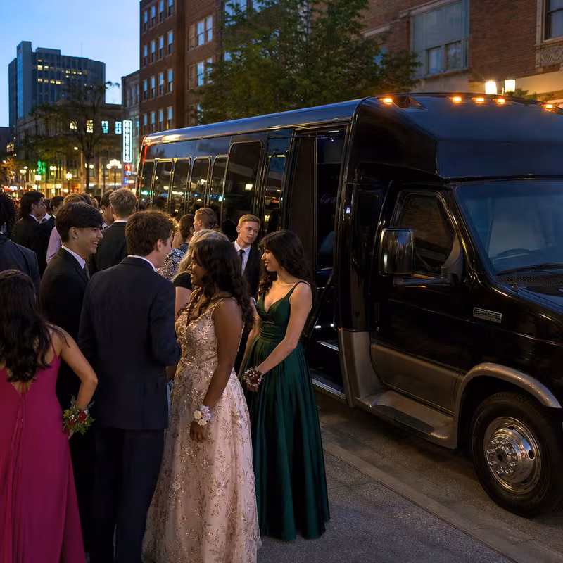 Passengers loading luggage while boarding an New Orleans group shuttle