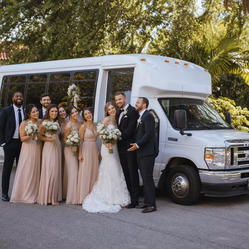 Passengers loading luggage while boarding an New Orleans group shuttle
