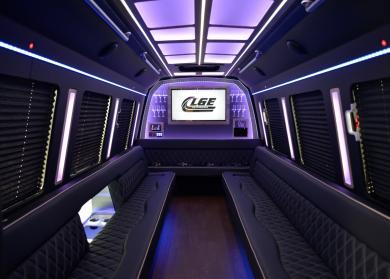 Lake Charles 18 Passenger Limo Bus Interior