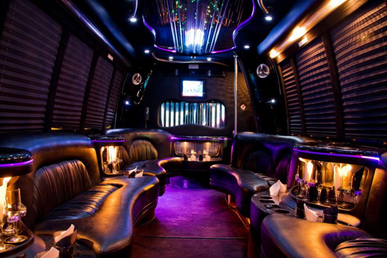 Monroe 22 Passenger Party Bus Interior