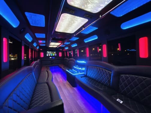 Lake Charles 35 Passenger Party Bus Interior