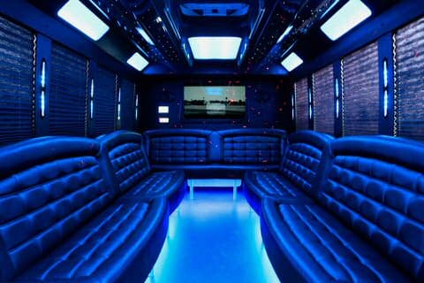 Lake Charles 36 Passenger Party Bus Interior