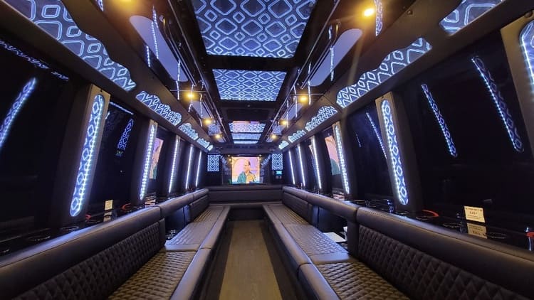 Lake Charles 40 Passenger Limo Bus Interior